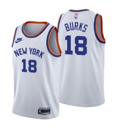 Men New York Knicks 18 Alec Burks Men Nike Releases Classic Edition NBA 75th Anniversary Jersey White