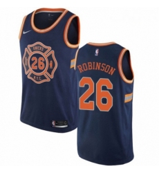 Mens Nike New York Knicks 26 Mitchell Robinson Swingman Navy Blue NBA Jersey City Edition 