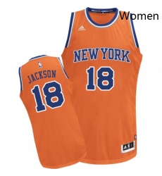 Womens Adidas New York Knicks 18 Phil Jackson Swingman Orange Alternate NBA Jersey