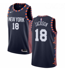 Womens Nike New York Knicks 18 Phil Jackson Swingman Navy Blue NBA Jersey 2018 19 City Edition