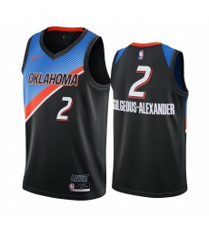 Men Nike Oklahoma City Thunder 2 Shai Gilgeous Alexander Black NBA Swingman 2020 21 City Edition Jersey