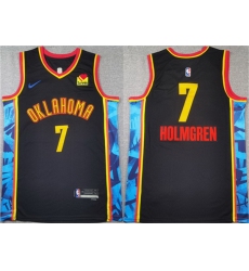 Men Oklahoma City Thunder 7 Chet Holmgren Black 2024 25 City Edition Stitched Basketball Jersey