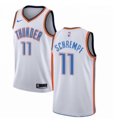 Mens Nike Oklahoma City Thunder 11 Detlef Schrempf Authentic White Home NBA Jersey Association Edition