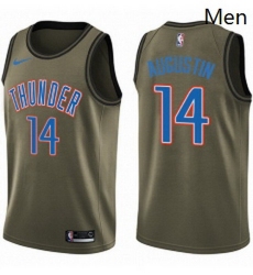 Mens Nike Oklahoma City Thunder 14 DJ Augustin Swingman Green Salute to Service NBA Jersey