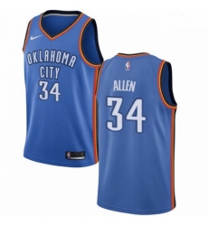 Mens Nike Oklahoma City Thunder 34 Ray Allen Swingman Royal Blue Road NBA Jersey Icon Edition