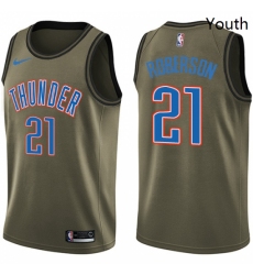 Youth Nike Oklahoma City Thunder 21 Andre Roberson Swingman Green Salute to Service NBA Jersey 