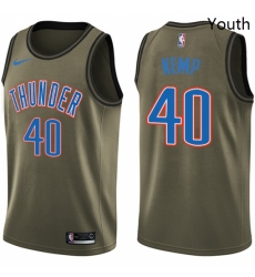 Youth Nike Oklahoma City Thunder 40 Shawn Kemp Swingman Green Salute to Service NBA Jersey