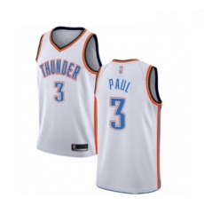 Youth Oklahoma City Thunder 3 Chris Paul Swingman White Basketball Jersey Association Edition 