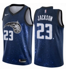 Mens Nike Orlando Magic 23 Justin Jackson Authentic Blue NBA Jersey City Edition 