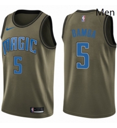 Mens Nike Orlando Magic 5 Mohamed Bamba Swingman Green Salute to Service NBA Jersey 