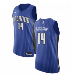 Womens Nike Orlando Magic 14 DJ Augustin Authentic Royal Blue Road NBA Jersey Icon Edition