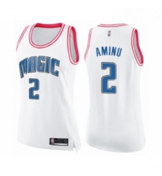 Womens Orlando Magic 2 Al Farouq Aminu Swingman White Pink Fashion Basketball Jers