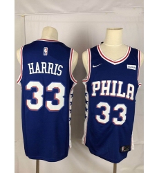 76ers 33 Tobias Harris Blue Nike Throwback Swingman Jersey