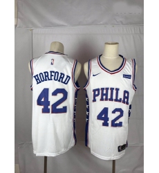 76ers 42 Al Horford White Nike Throwback Swingman Jersey