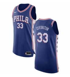 Mens Nike Philadelphia 76ers 33 Robert Covington Authentic Blue Road NBA Jersey Icon Edition