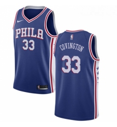 Mens Nike Philadelphia 76ers 33 Robert Covington Swingman Blue Road NBA Jersey Icon Edition