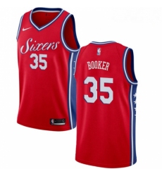 Mens Nike Philadelphia 76ers 35 Trevor Booker Authentic Red NBA Jersey Statement Edition 