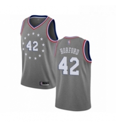 Mens Philadelphia 76ers 42 Al Horford Swingman Gray Basketball Jersey City Edition 