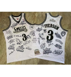 Philadelphia 76ers 3 Allen Iverson White 1997 98 Hardwood Classics Jersey