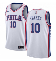 Womens Nike Philadelphia 76ers 10 Maurice Cheeks Authentic White Home NBA Jersey Association Edition