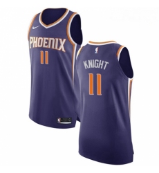 Mens Nike Phoenix Suns 11 Brandon Knight Authentic Purple Road NBA Jersey Icon Edition