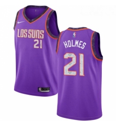 Mens Nike Phoenix Suns 21 Richaun Holmes Swingman Purple NBA Jersey 2018 19 City Edition 