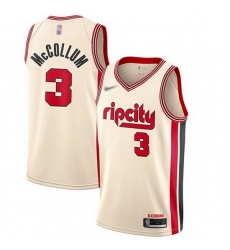 Blazers  3 C.J. McCollum Cream Basketball Swingman City Edition 2019 20 Jersey