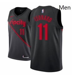 Men NBA 2018 19 Portland Trail Blazers 11 Meyers Leonard City Edition Black Jersey 