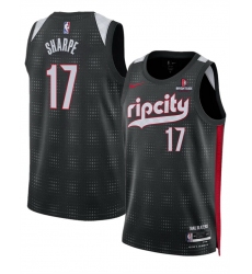 Men Portland Trail Blazers 17 Shaedon Sharpe Black 2024 25 City Edition Edition Stitched Basketball Jersey