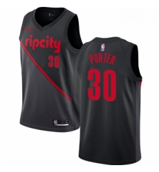 Mens Nike Portland Trail Blazers 30 Terry Porter Swingman Black NBA Jersey 2018 19 City Edition