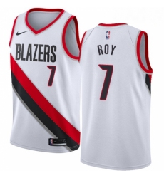 Mens Nike Portland Trail Blazers 7 Brandon Roy Authentic White Home NBA Jersey Association Edition