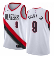 Mens Nike Portland Trail Blazers 9 Gary Trent Jr Swingman White NBA Jersey Association Edition 