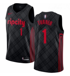 Womens Nike Portland Trail Blazers 1 Evan Turner Swingman Black NBA Jersey City Edition