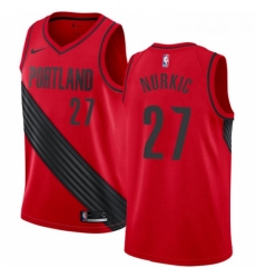 Womens Nike Portland Trail Blazers 27 Jusuf Nurkic Authentic Red Alternate NBA Jersey Statement Edition