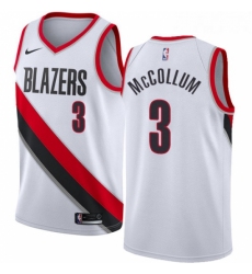 Womens Nike Portland Trail Blazers 3 CJ McCollum Authentic White Home NBA Jersey Association Edition