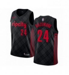 Womens Portland Trail Blazers 24 Kent Bazemore Swingman Black Basketball Jersey City Edition 