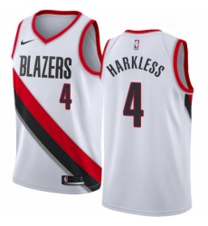 Youth Nike Portland Trail Blazers 4 Moe Harkless Swingman White Home NBA Jersey Association Edition 