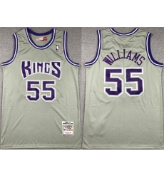 Men Sacramento Kings 55 Jason Williams Grey 2000 01 Throwback Stitched Jersey