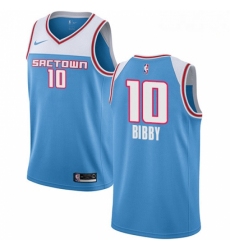 Mens Nike Sacramento Kings 10 Mike Bibby Swingman Blue NBA Jersey 2018 19 City Edition