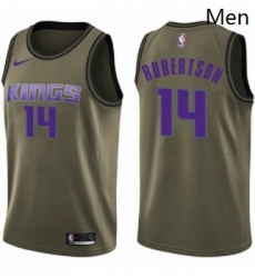 Mens Nike Sacramento Kings 14 Oscar Robertson Swingman Green Salute to Service NBA Jersey