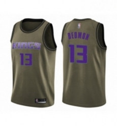 Youth Sacramento Kings 13 Dewayne Dedmon Swingman Green Salute to Service Basketball Jersey 