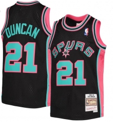 Men San Antonio Spurs 21 Tim Duncan Green 1998 99 Hardwood Classics Jersey