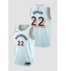 Men San Antonio Spurs 22 Malaki Branham Light Blue 2024 25 City Edition Stitched Basketball Jersey