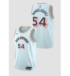 Men San Antonio Spurs 54 Sandro Mamukelashvili Light Blue 2024 25 City Edition Stitched Basketball Jersey