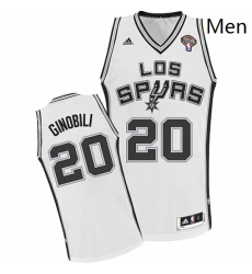 Mens Adidas San Antonio Spurs 20 Manu Ginobili Swingman White ABA Hardwood Classic NBA Jersey