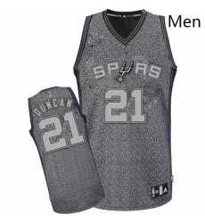 Mens Adidas San Antonio Spurs 21 Tim Duncan Authentic Grey Static Fashion NBA Jersey