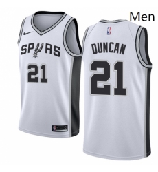 Mens Nike San Antonio Spurs 21 Tim Duncan Swingman White Home NBA Jersey Association Edition