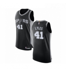 Mens San Antonio Spurs 41 Trey Lyles Authentic Black Basketball Jersey Icon Edition 