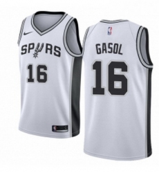 Womens Nike San Antonio Spurs 16 Pau Gasol Authentic White Home NBA Jersey Association Edition 