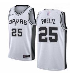 Womens Nike San Antonio Spurs 25 Jakob Poeltl Swingman White NBA Jersey Association Edition 